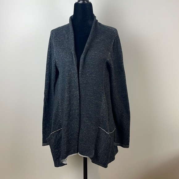 Eileen Fisher Open Front Organic Cotton Cardigan - Picture 1 of 7